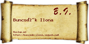 Buncsák Ilona névjegykártya