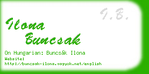 ilona buncsak business card